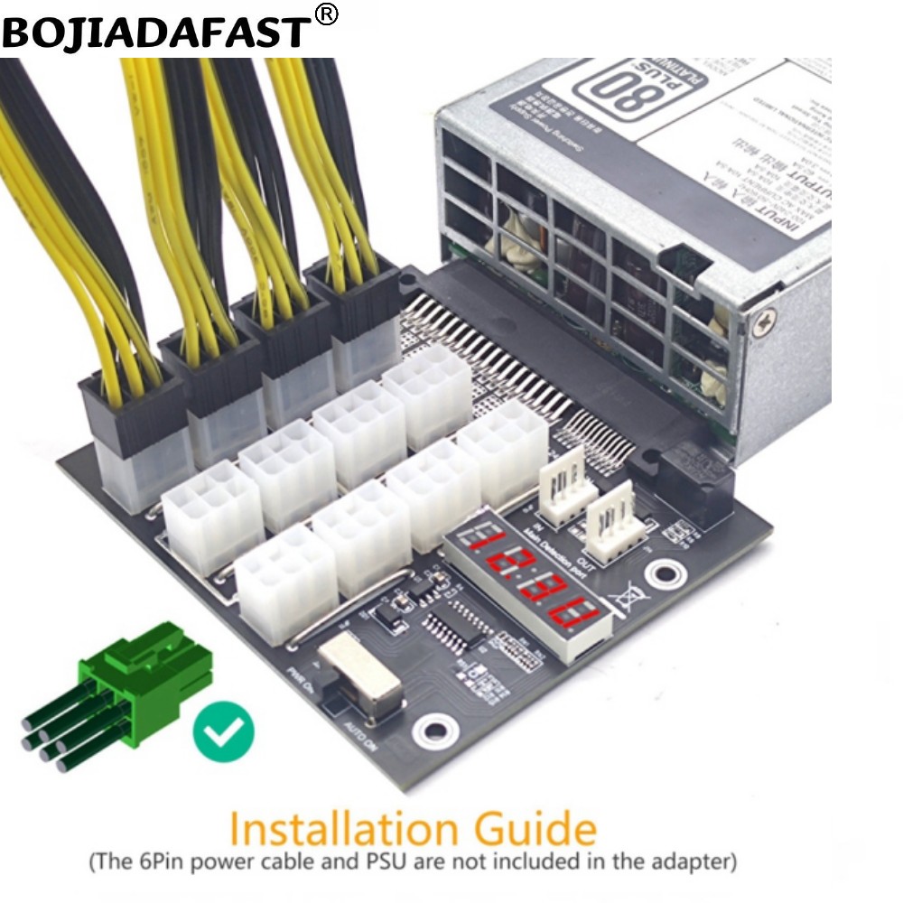 2400W Server Psu Breakout Board - 12 Portlu PCIE 6 Pin Konnektörlü